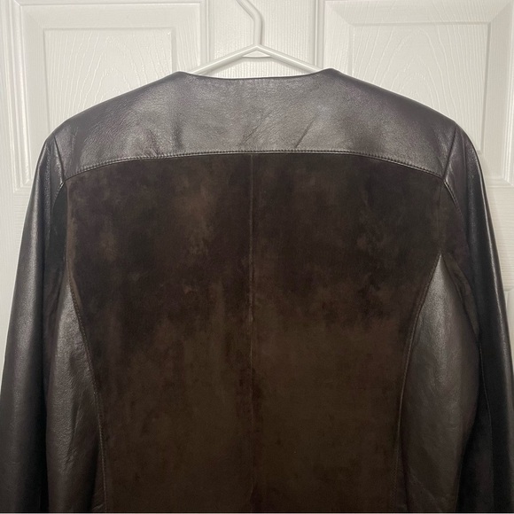 Liz Claiborne 100% Suede Brown Leather Zip Jacket 10 - Picture 4 of 7